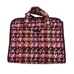 Vera Bradley Hanging Travel Organizer Pink Houndstooth Tweed 15722 Fabric Orange